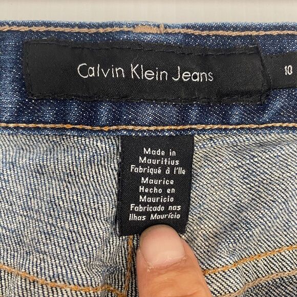 Calvin Klein Flare Bootcut Blue Jeans Women's Size 10 Stretch‎ embroidery - Picture 6 of 16